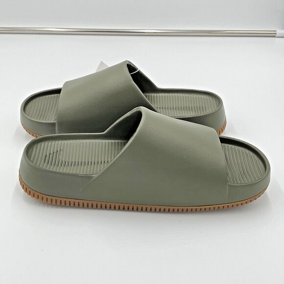 Nike Calm Slide Sandals Slides Medium Olive Gum FD4116-203 Mens Size 9 Womens 10 main image 8